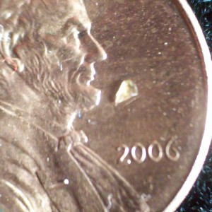a shard of glass as large as the "20" in "2006" on a penny