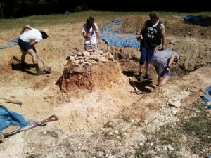 The Big Dig Day Two a modest hole dug in a ring