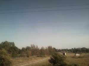 view from the Amtrak window just west of Bryan, Ohio
